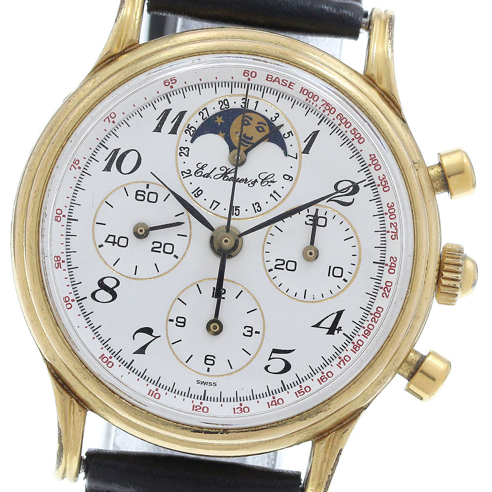 Heuer 188.205/1 Edward 125th Anniversary Moon Phase Chronograph Manual Winding Men's Watch