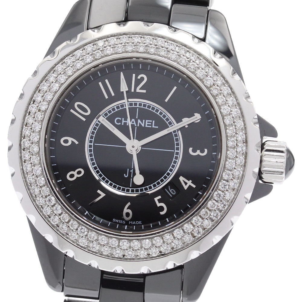 CHANEL H0949 J12 Black Ceramic Diamond Bezel Quartz Women's Watch