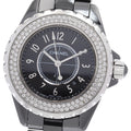 CHANEL H0949 J12 Black Ceramic Diamond Bezel Quartz Women's Watch