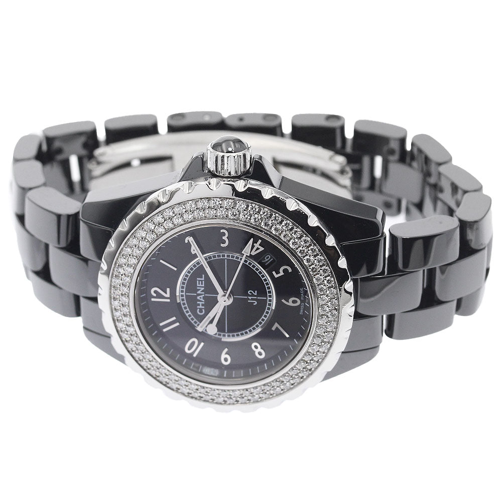 CHANEL H0949 J12 Black Ceramic Diamond Bezel Quartz Women's Watch