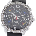 JACOB&CO 5 Time Zone Date Diamond Bezel Quartz Men's Watch