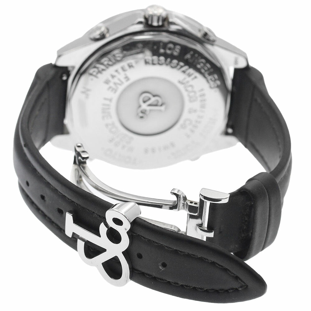 JACOB&CO 5 Time Zone Date Diamond Bezel Quartz Men's Watch
