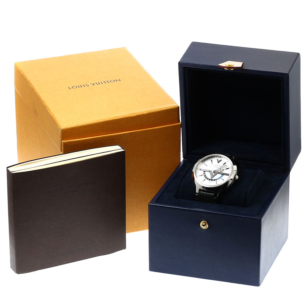 LOUIS VUITTON Q7D31 Voyager GMT Day & Night Automatic Men's Watch with Box and Warranty Card