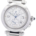 CARTIER W31037H3 Pasha 38mm GMT Power Reserve Automatic Men's Watch with Warranty Card