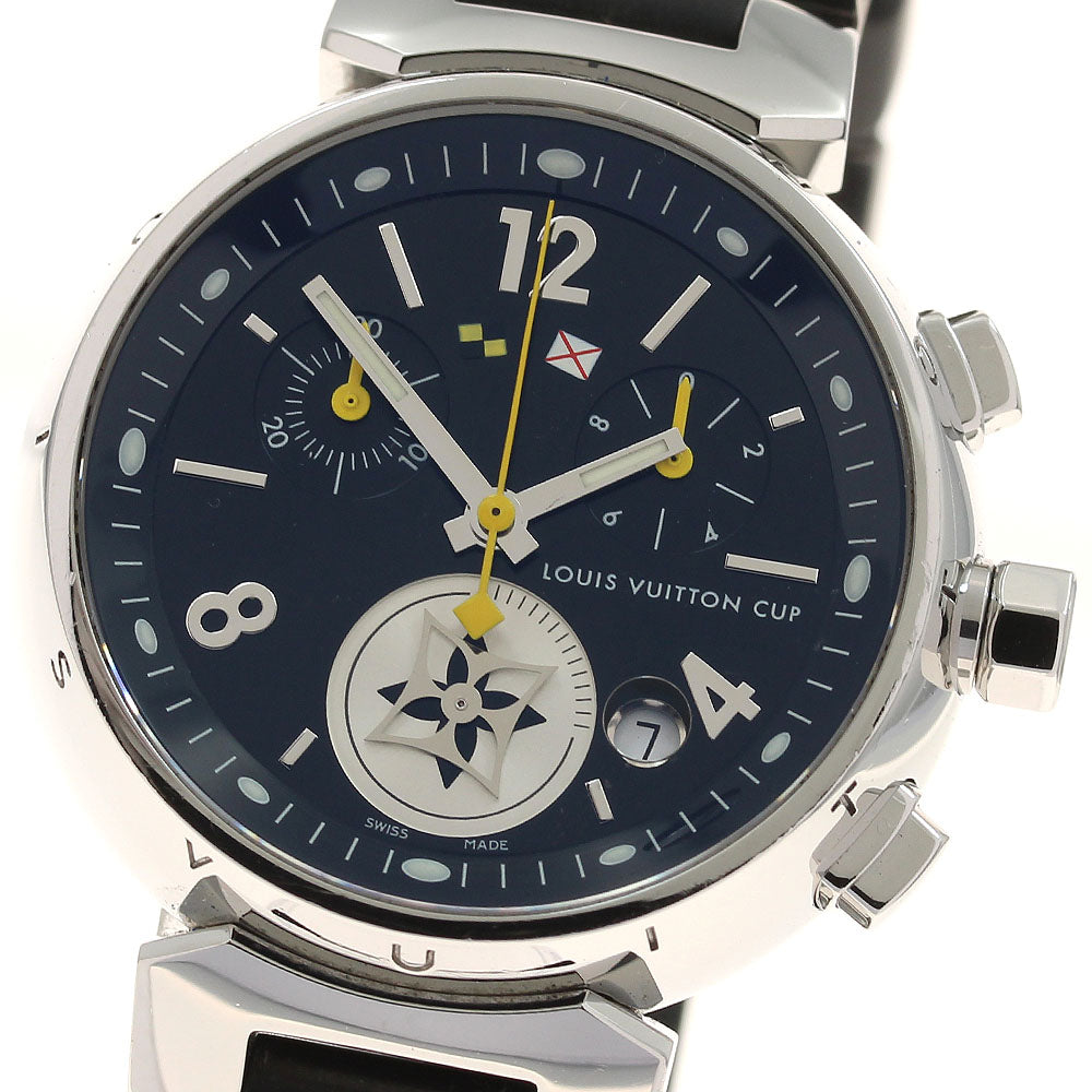 LOUIS VUITTON Q132G Tambour Lovely Cup MM Chronograph Quartz Boys' Watch Good Condition