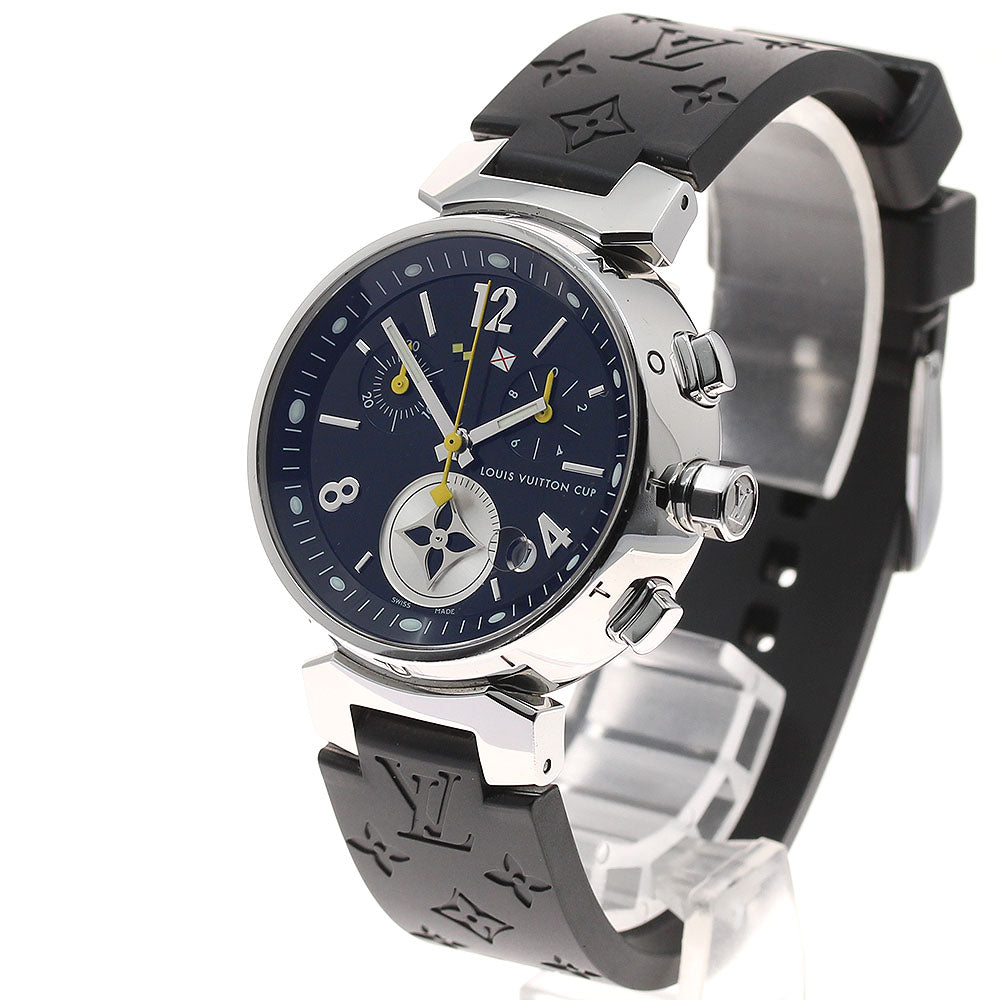 LOUIS VUITTON Q132G Tambour Lovely Cup MM Chronograph Quartz Boys' Watch Good Condition
