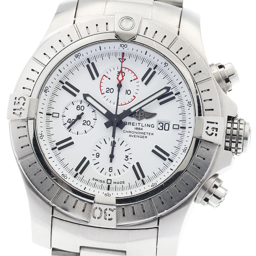 BREITLING A13375 Super Avenger Chronograph 48 Automatic Men's Watch with Box and Warranty Card