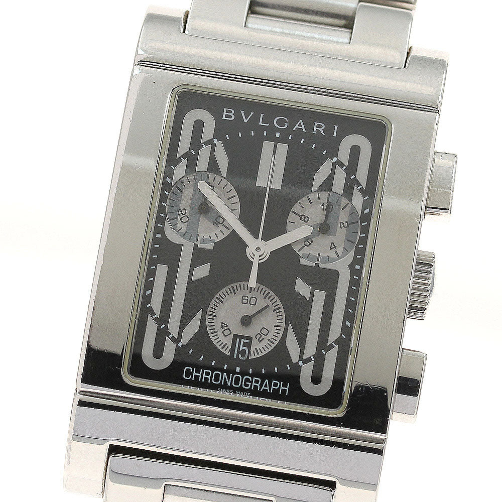 BVLGARI RTC49S Rettangolo Date Chronograph Quartz Men's Watch