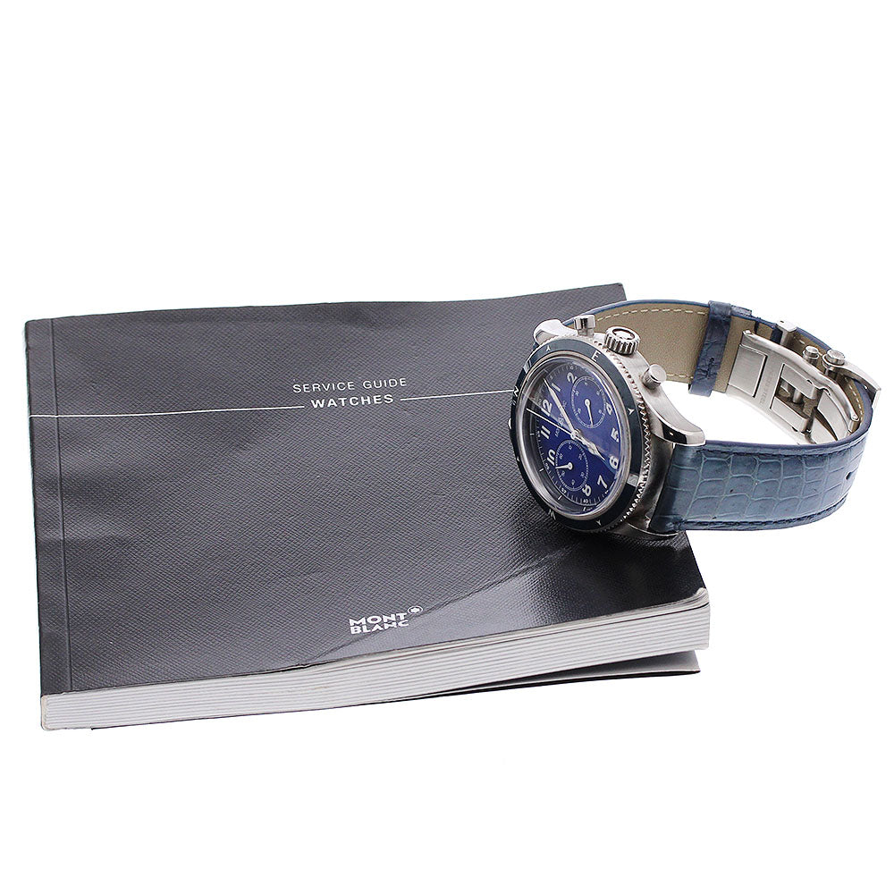 MONTBLANC 126912 1858 Automatic Chronograph Self-winding Men's Watch Excellent Condition with Warranty Card