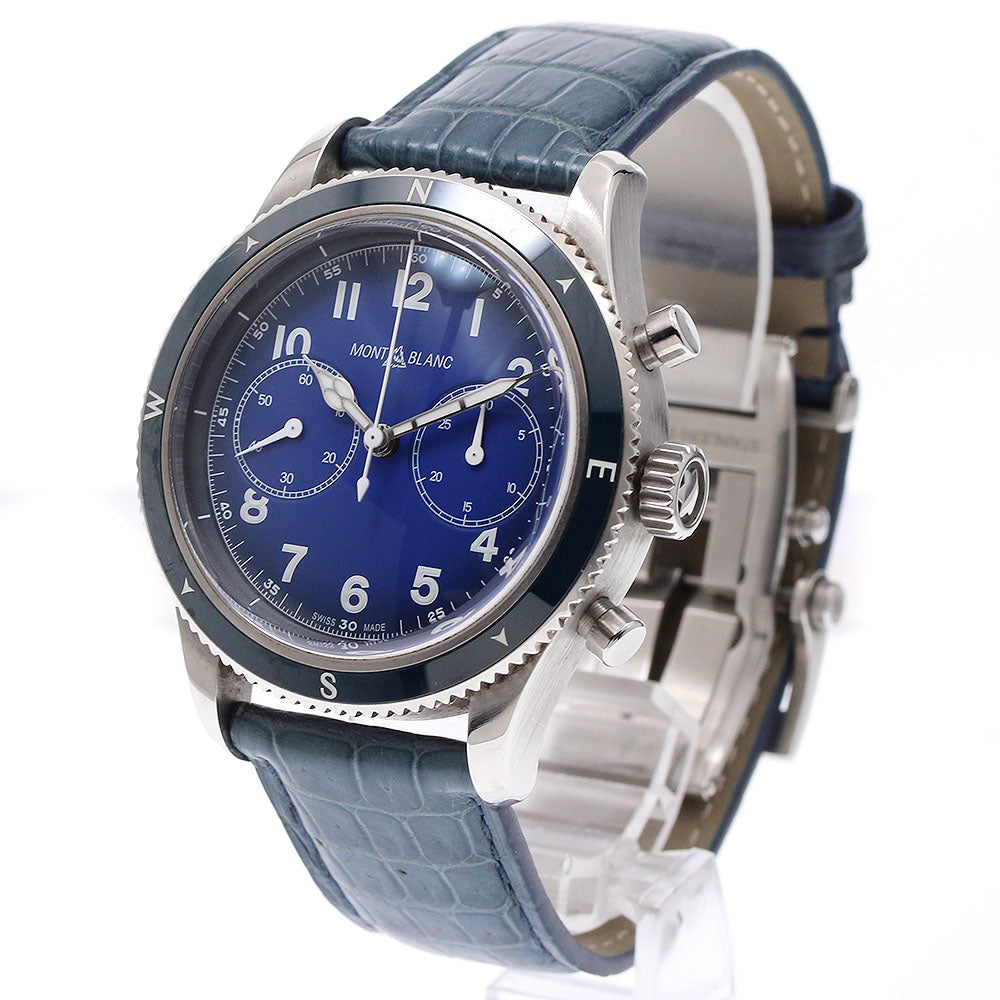 MONTBLANC 126912 1858 Automatic Chronograph Self-winding Men's Watch Excellent Condition with Warranty Card