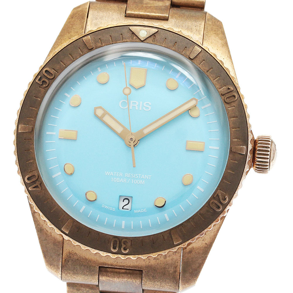 ORIS 01 733 7771 3155 Divers Sixty-Five Cotton Candy Date Automatic Men's Watch Excellent Condition with Box and Warranty.