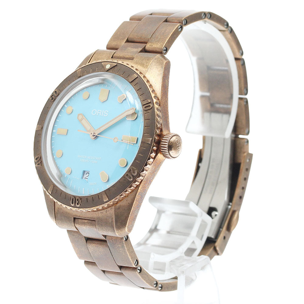 ORIS 01 733 7771 3155 Divers Sixty-Five Cotton Candy Date Automatic Men's Watch Excellent Condition with Box and Warranty.