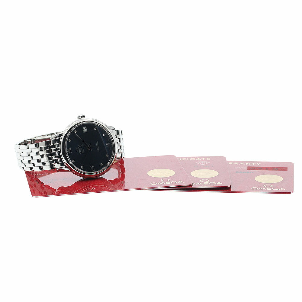 OMEGA 424.10.33.20.53.001 De Ville Prestige 8P Diamond Date Co-Axial Automatic Ladies' Watch Excellent Condition with Warranty.