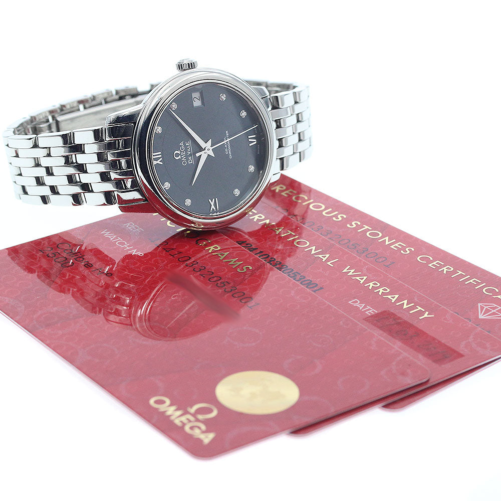 OMEGA 424.10.33.20.53.001 De Ville Prestige 8P Diamond Date Co-Axial Automatic Ladies Watch with Warranty