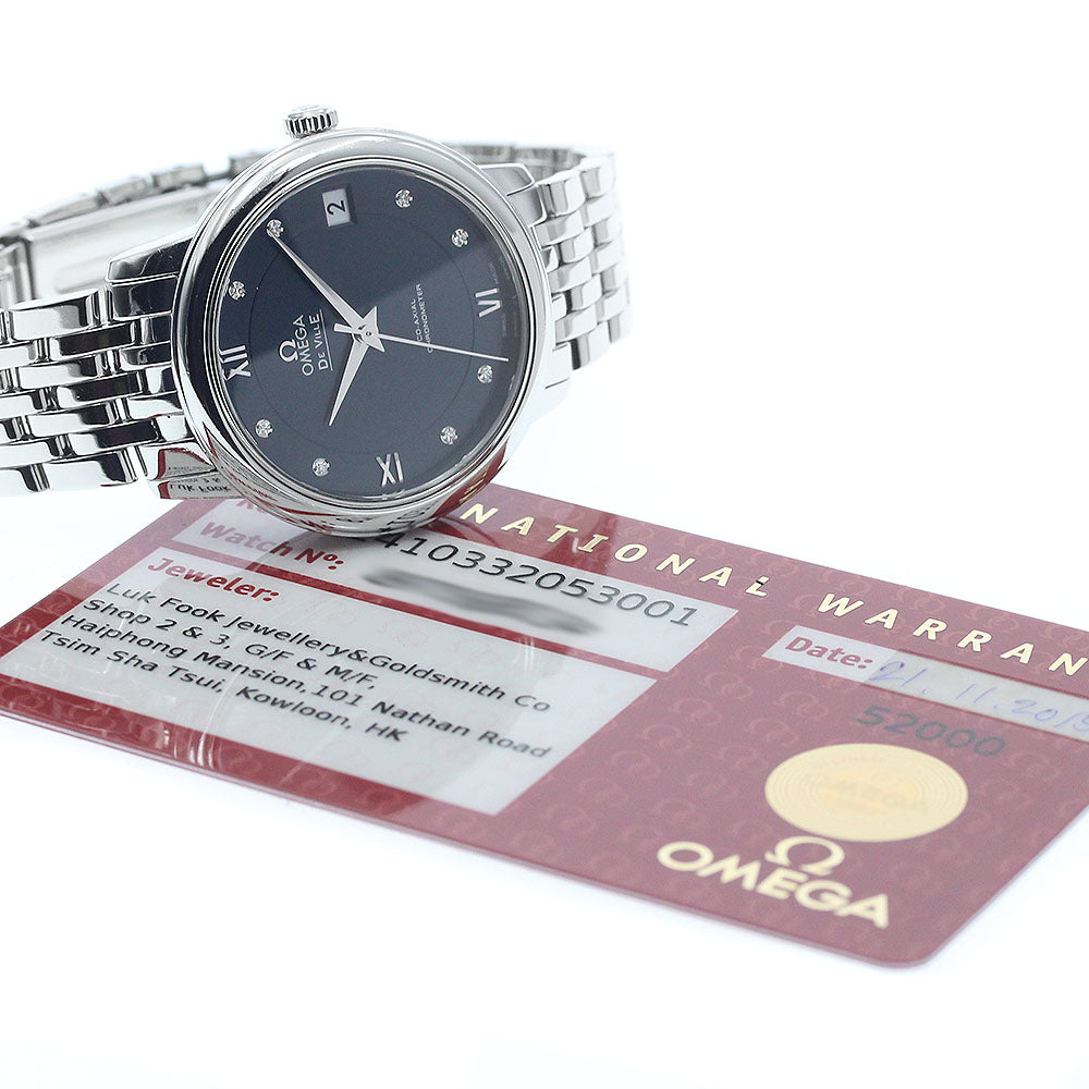 OMEGA 424.10.33.20.53.001 De Ville Prestige 8P Diamond Date Co-Axial Automatic Ladies Watch with Warranty