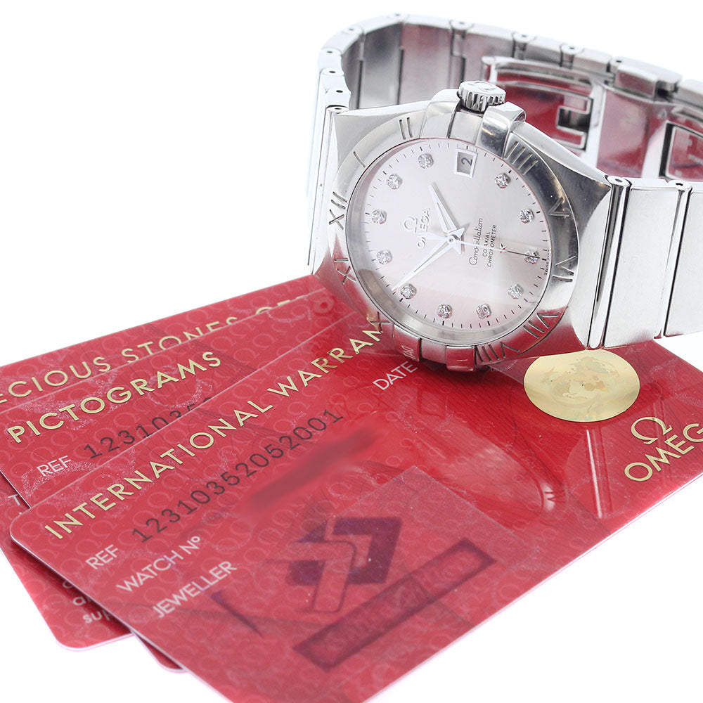 OMEGA 123.10.35.20.52.001 Constellation Date 11P Diamond Automatic Men's Watch with Warranty
