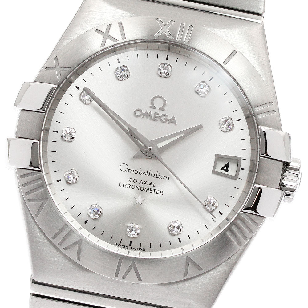 OMEGA 123.10.35.20.52.001 Constellation Date 11P Diamond Automatic Men's Watch Excellent Condition with Warranty Card