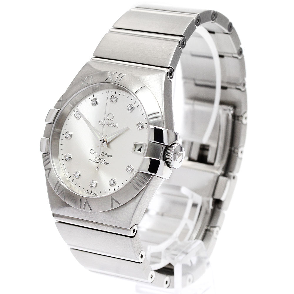 OMEGA 123.10.35.20.52.001 Constellation Date 11P Diamond Automatic Men's Watch Excellent Condition with Warranty Card