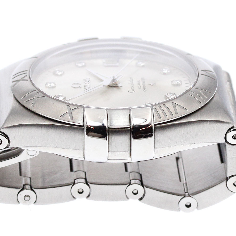 OMEGA 123.10.35.20.52.001 Constellation Date 11P Diamond Automatic Men's Watch Excellent Condition with Warranty Card