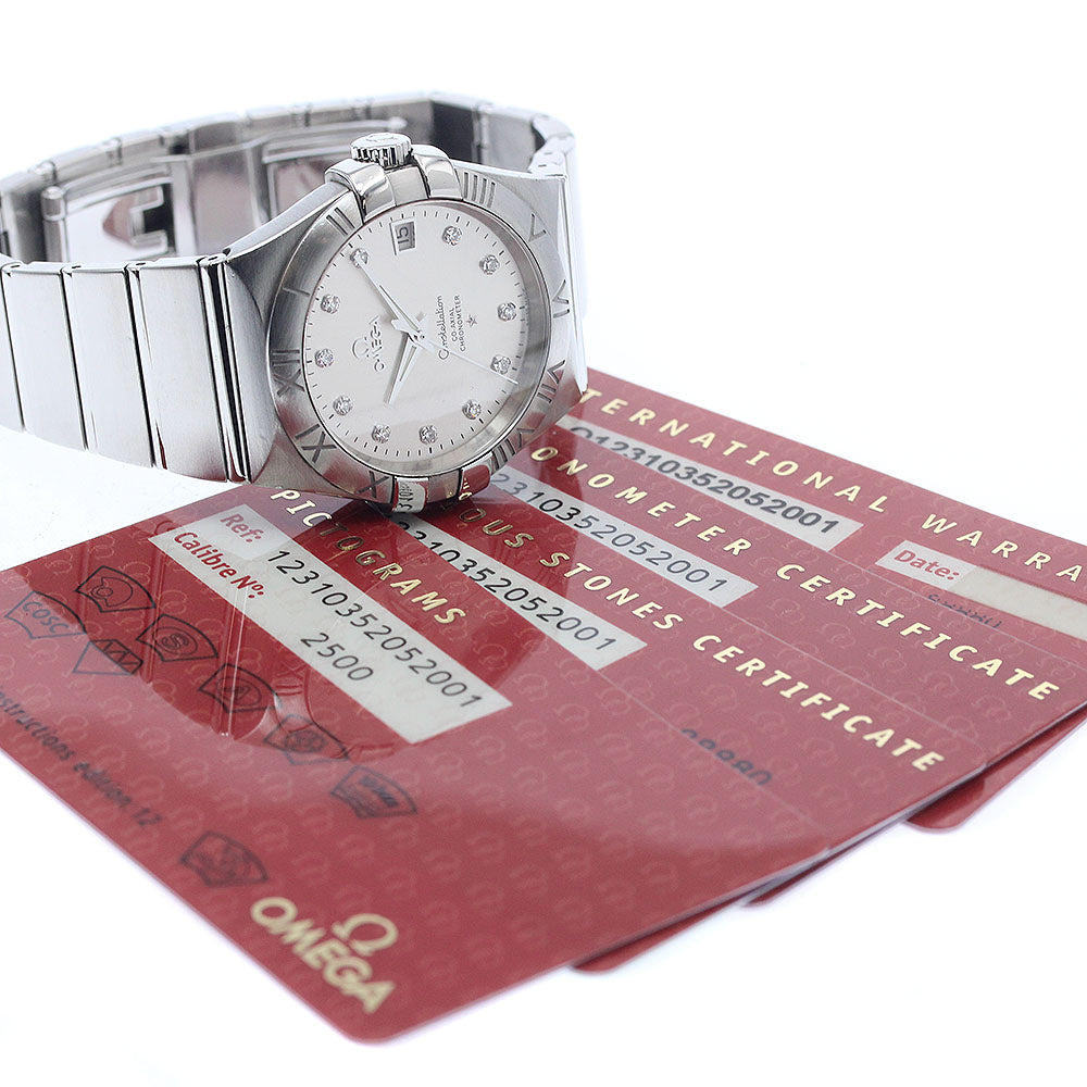 OMEGA 123.10.35.20.52.001 Constellation Date 11P Diamond Automatic Men's Watch with Warranty
