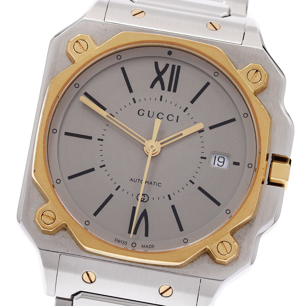 GUCCI YA166403 G-Flat Date Automatic Men's Watch Excellent Condition with Box