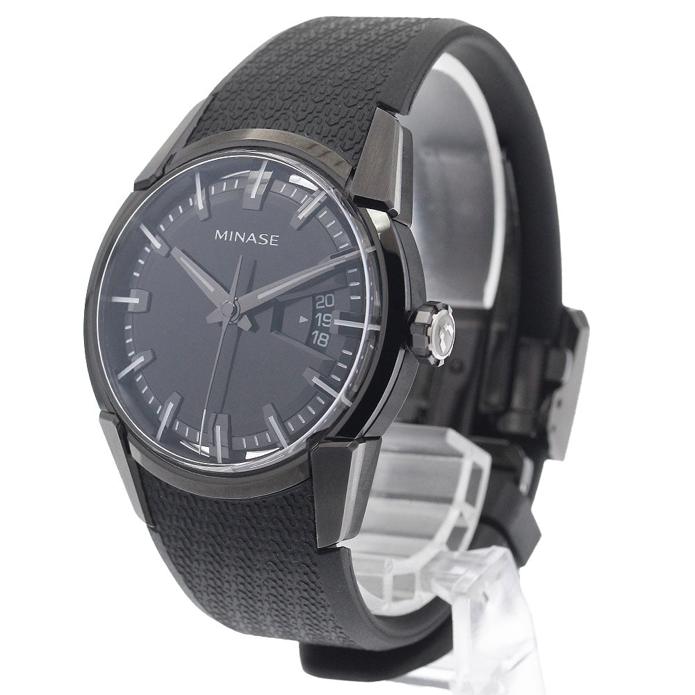 MINASE VM04-R03SD All Black Divide Date Automatic Men's Watch Excellent Condition with Box