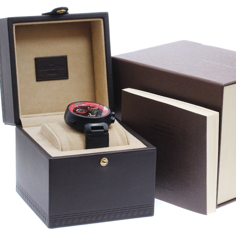 LOUIS VUITTON Q101A Tambour America's Cup Chronograph Quartz Men's Watch with Box