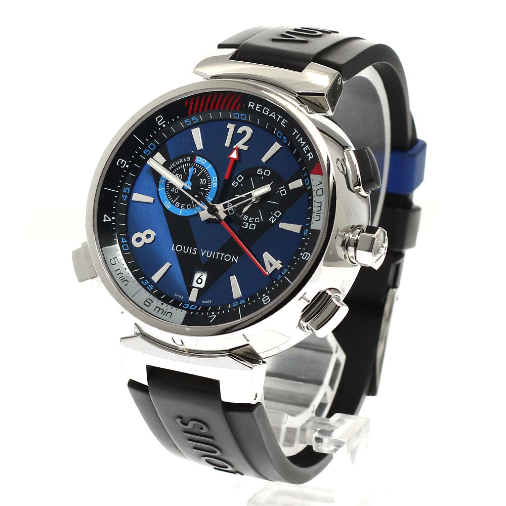 LOUIS VUITTON Q102D Tambour Regatta Chronograph Alarm Quartz Men's Watch with Box and Warranty Card