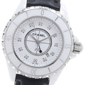 CHANEL H1628 J12 White Ceramic 12-Diamond Quartz Women's Watch