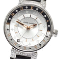 LOUIS VUITTON QA108 Tambour Moon Dual Time MM 6P Lug Diamond Quartz Ladies Watch Excellent Condition with Box and Warranty Card