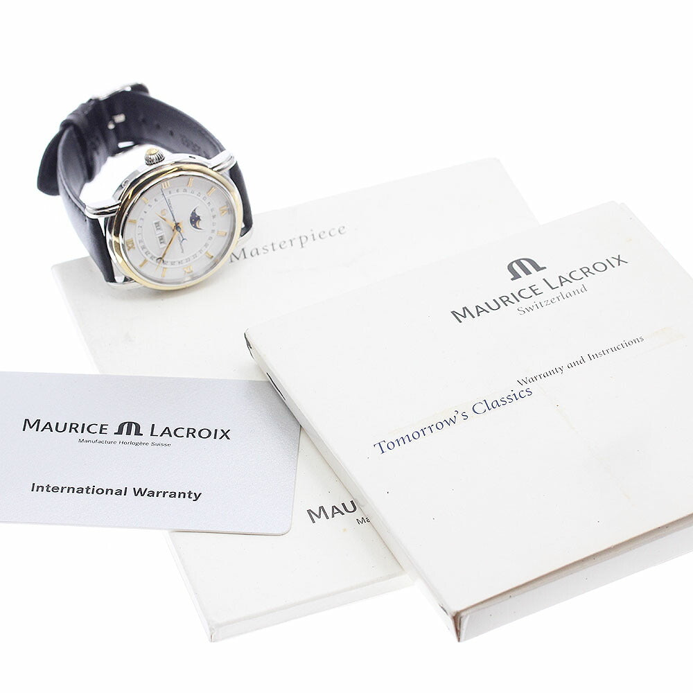 Maurice Lacroix MP6347-YS101-19F Masterpiece YG Bezel Triple Calendar Automatic Men's Watch with Warranty Card