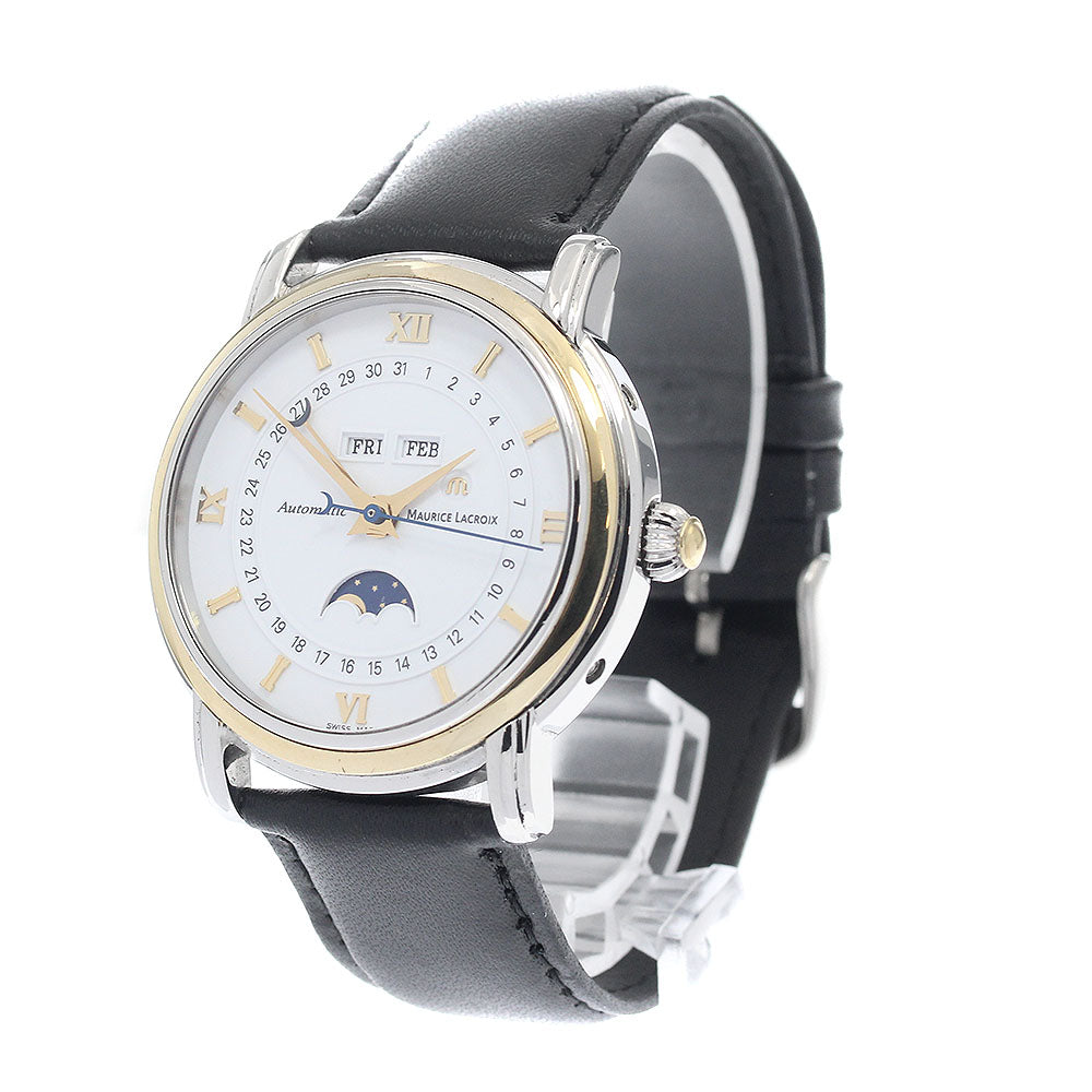 Maurice Lacroix MP6347-YS101-19F Masterpiece YG Bezel Triple Calendar Automatic Men's Watch with Warranty Card