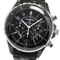 CHANEL H0939 J12 Black Ceramic Chronograph Automatic Men's Watch with Warranty Card