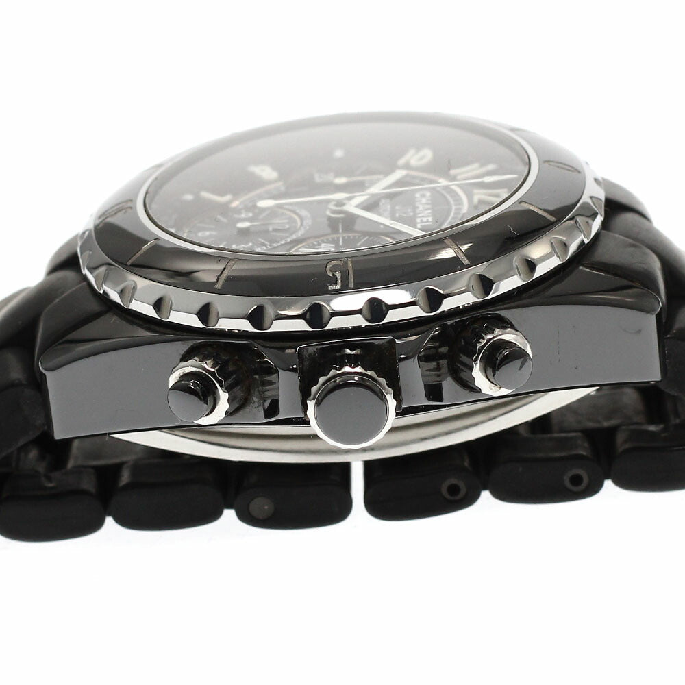 CHANEL H0939 J12 Black Ceramic Chronograph Automatic Men's Watch with Warranty Card