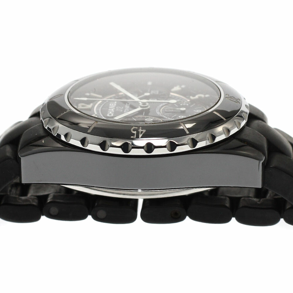CHANEL H0939 J12 Black Ceramic Chronograph Automatic Men's Watch with Warranty Card