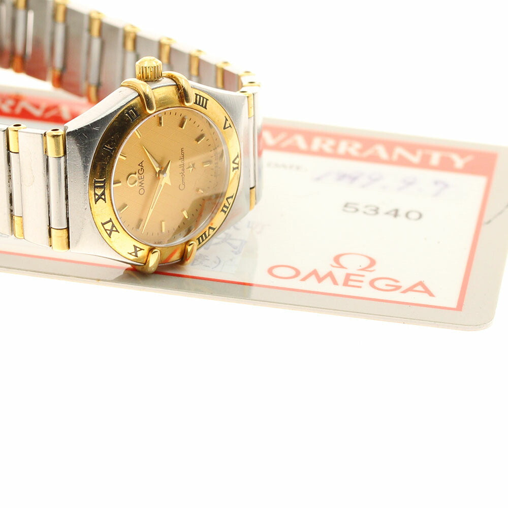 OMEGA 1362.10 Constellation Mini YG Bezel Half Bar Quartz Ladies Watch with Warranty