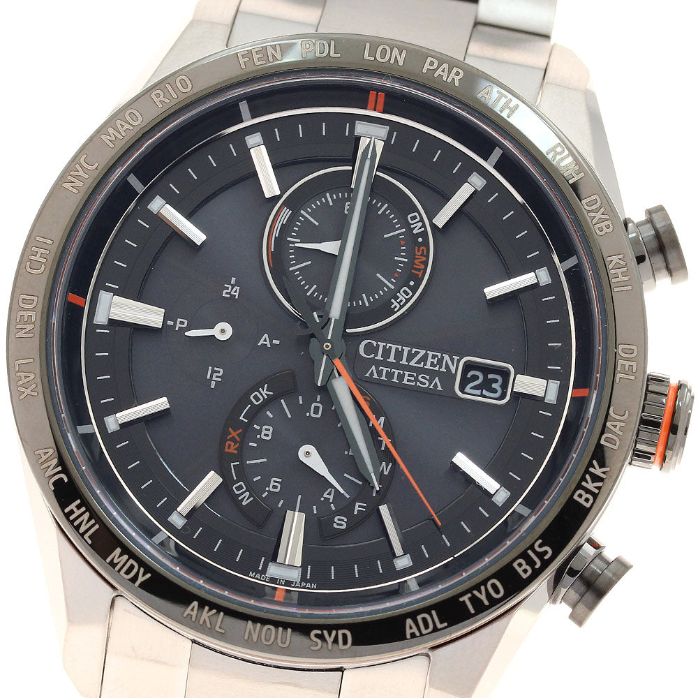 CITIZEN AT8189-61E/H800-71CN206 Attesa Act Line Eco-Drive Solar Radio-Controlled Men's Watch Excellent Condition with Box and Warranty.