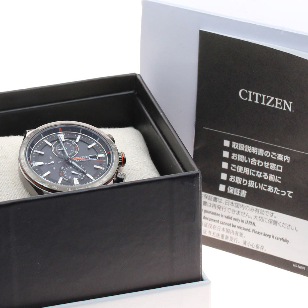 CITIZEN AT8189-61E/H800-71CN206 Attesa Act Line Eco-Drive Solar Radio-Controlled Men's Watch Excellent Condition with Box and Warranty.
