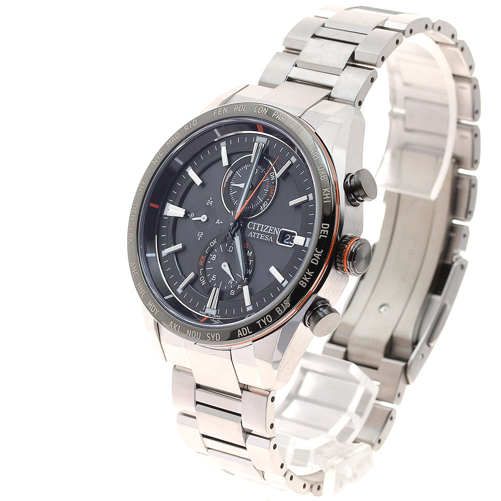 CITIZEN AT8189-61E/H800-71CN206 Attesa Act Line Eco-Drive Solar Radio-Controlled Men's Watch Excellent Condition with Box and Warranty.