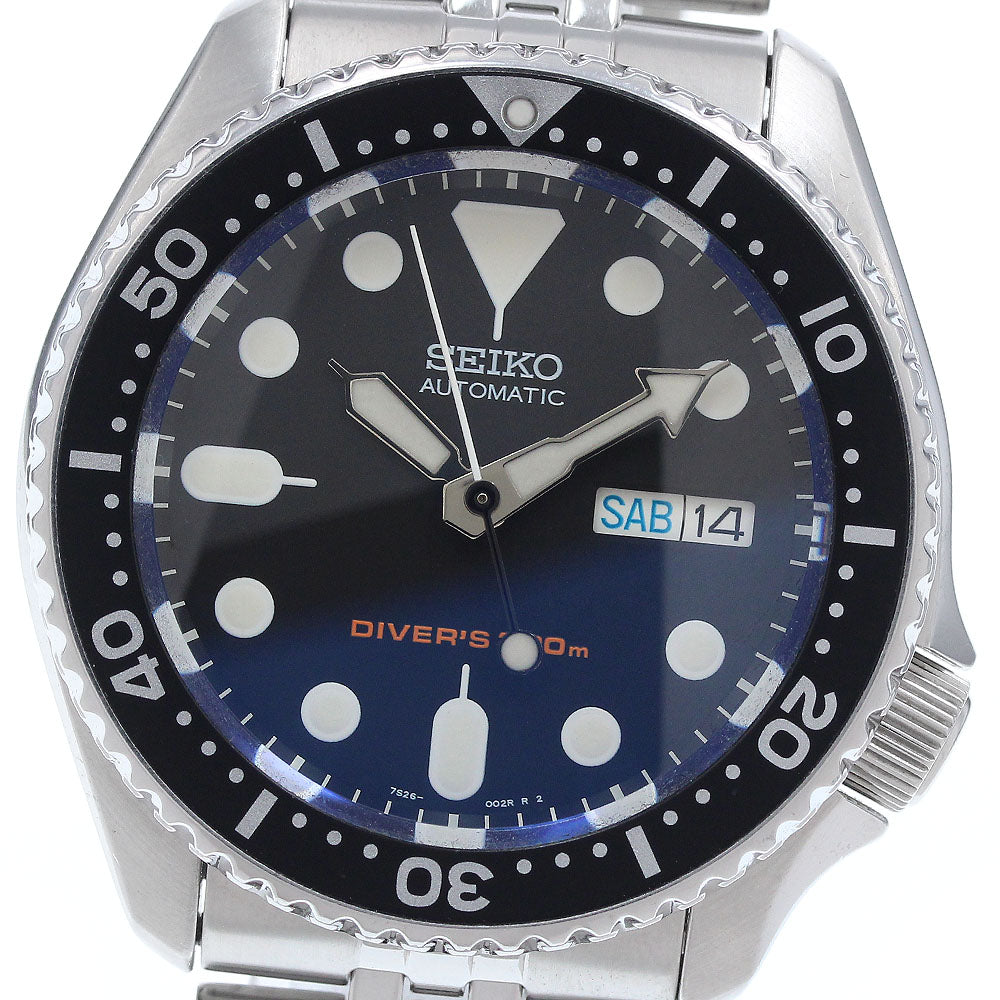 SEIKO 7S26-0020 Diver's Black Boy Import Model Day-Date Automatic Men's Watch with Inner Box and Warranty Card