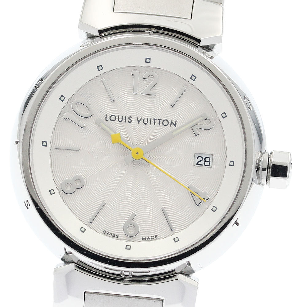 LOUIS VUITTON Q121K Tambour Date Quartz Ladies Watch with Box and Warranty Card