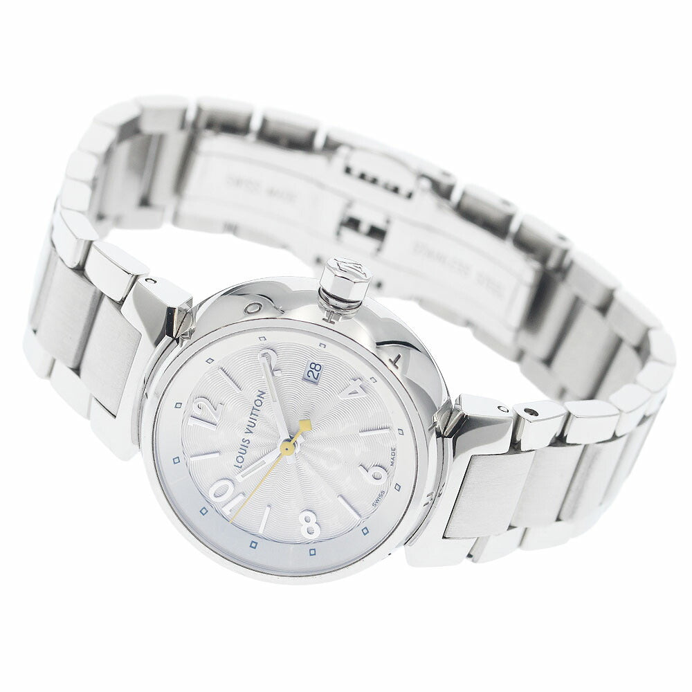 LOUIS VUITTON Q121K Tambour Date Quartz Ladies Watch with Box and Warranty Card