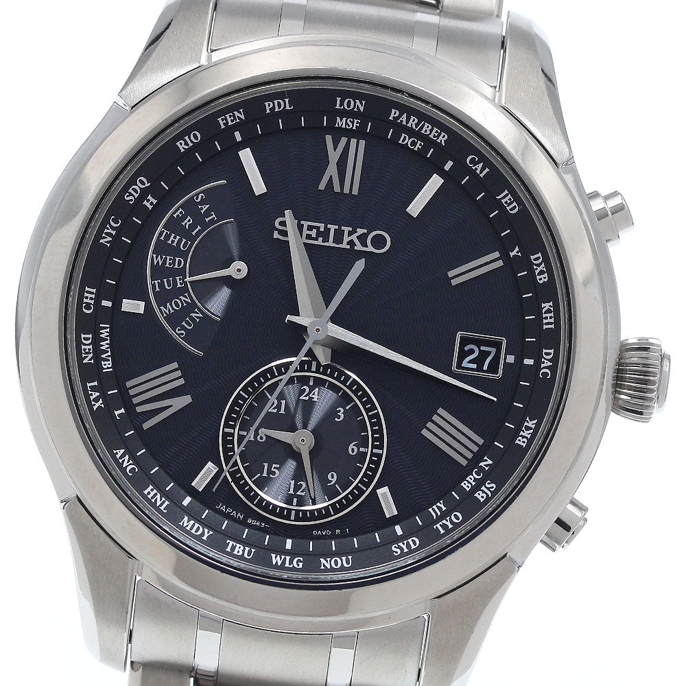 SEIKO SAGA309/8B63-0AY0 Brightz Day-Date Solar Radio-Controlled Men's Watch Excellent Condition with Box and Warranty.