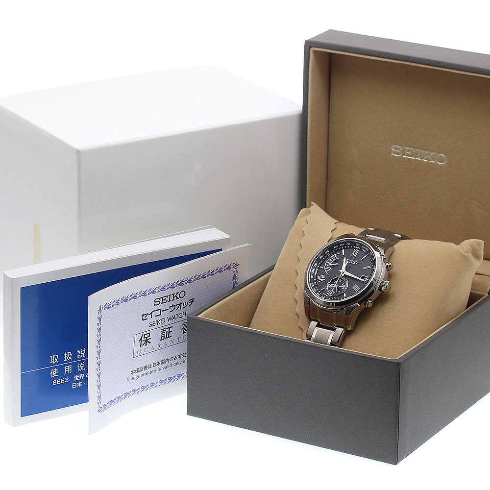 SEIKO SAGA309/8B63-0AY0 Brightz Day-Date Solar Radio-Controlled Men's Watch Excellent Condition with Box and Warranty.