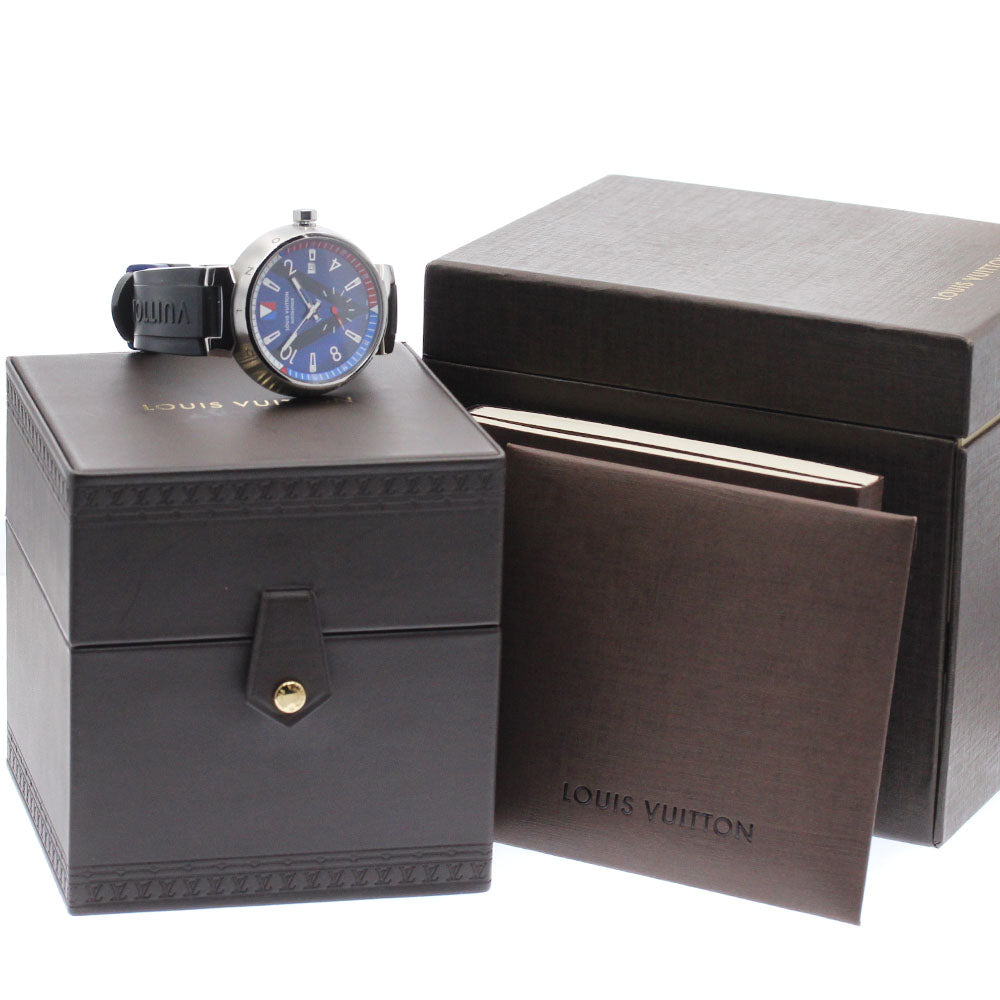 LOUIS VUITTON Q1D21 Tambour V-line Small Seconds Automatic Men's Watch with Box and Warranty Card