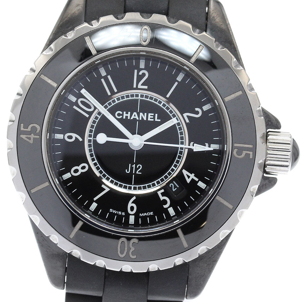 CHANEL H0681 J12 Black Ceramic Date Quartz Ladies Watch with Warranty Card