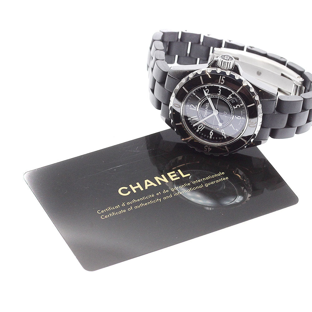 CHANEL H0681 J12 Black Ceramic Date Quartz Ladies Watch with Warranty Card