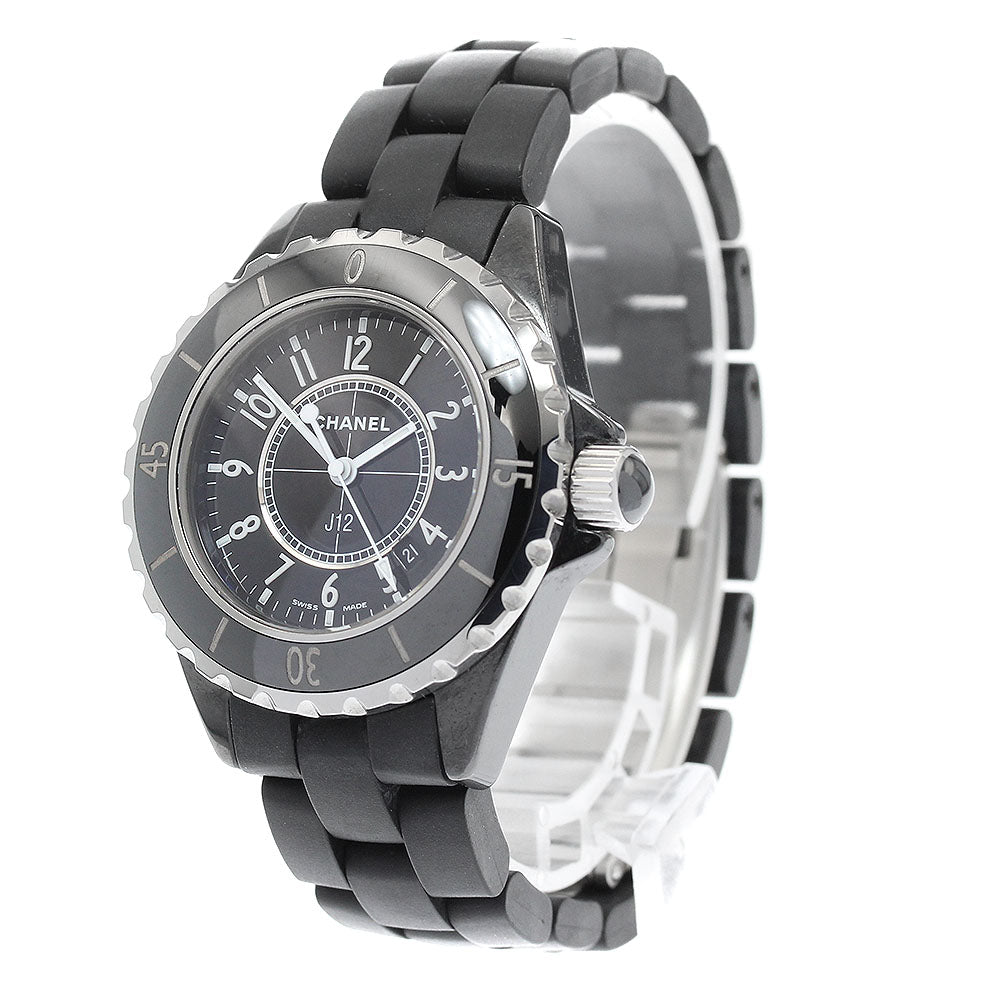 CHANEL H0681 J12 Black Ceramic Date Quartz Ladies Watch with Warranty Card