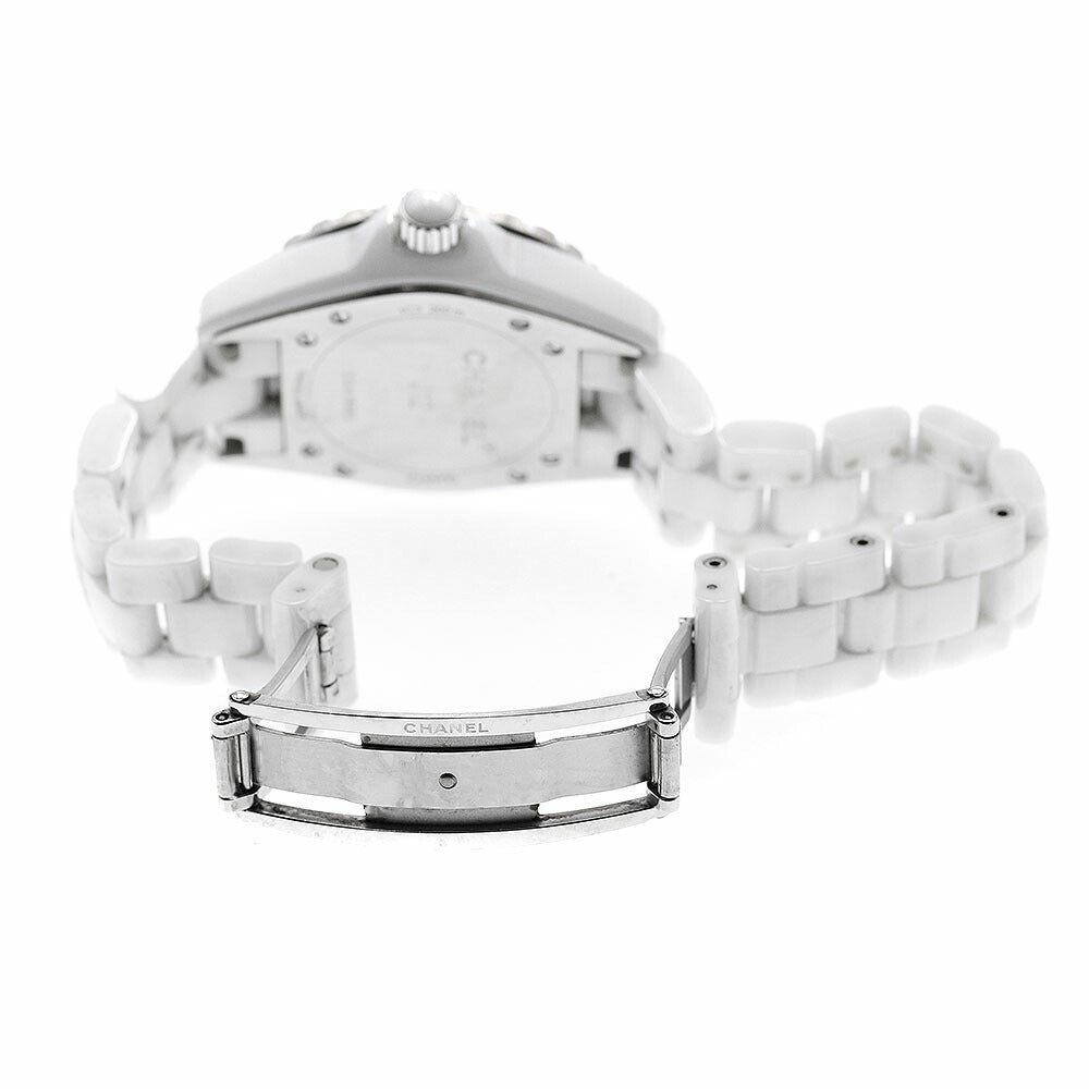 CHANEL H1628 J12 White Ceramic 12-Diamond Quartz Women's Watch with Warranty Card