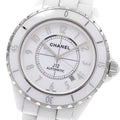 CHANEL H2981 J12 White Ceramic Automatic Men's Watch with Warranty Card